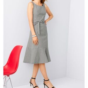 Talbots Gingham Flounce Dress Size 10